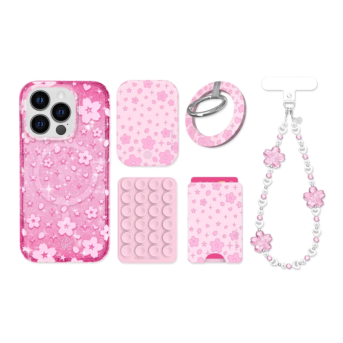Cherry Blossom Glitter iPhone Bundle Set - Image 18