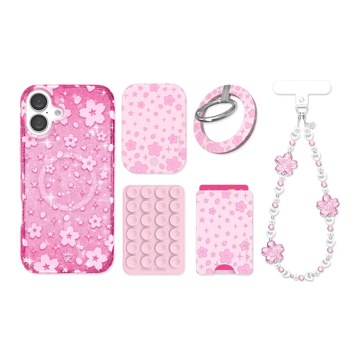 Cherry Blossom Glitter iPhone Bundle Set - Image 5