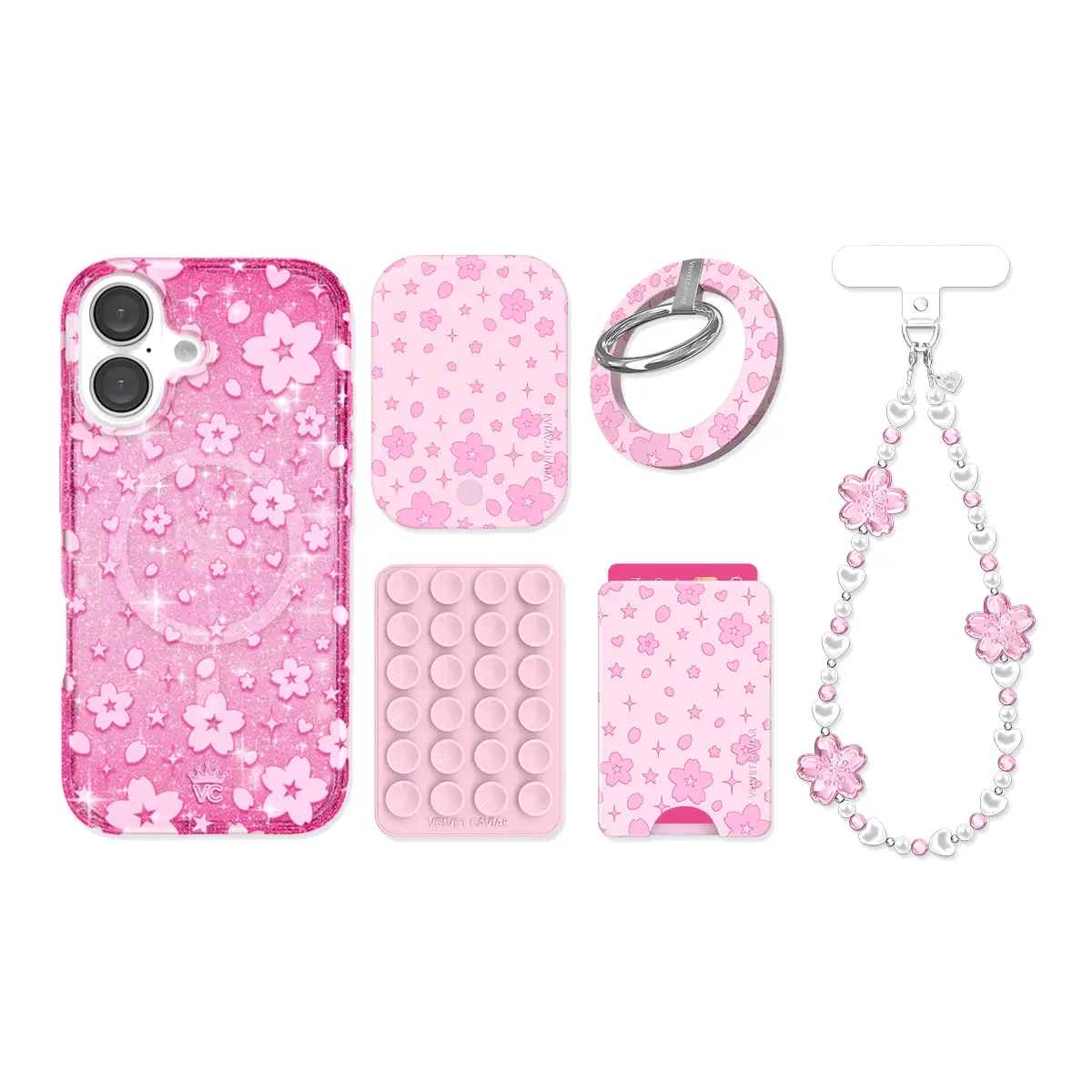 Cherry Blossom Glitter iPhone Bundle Set - Image 6