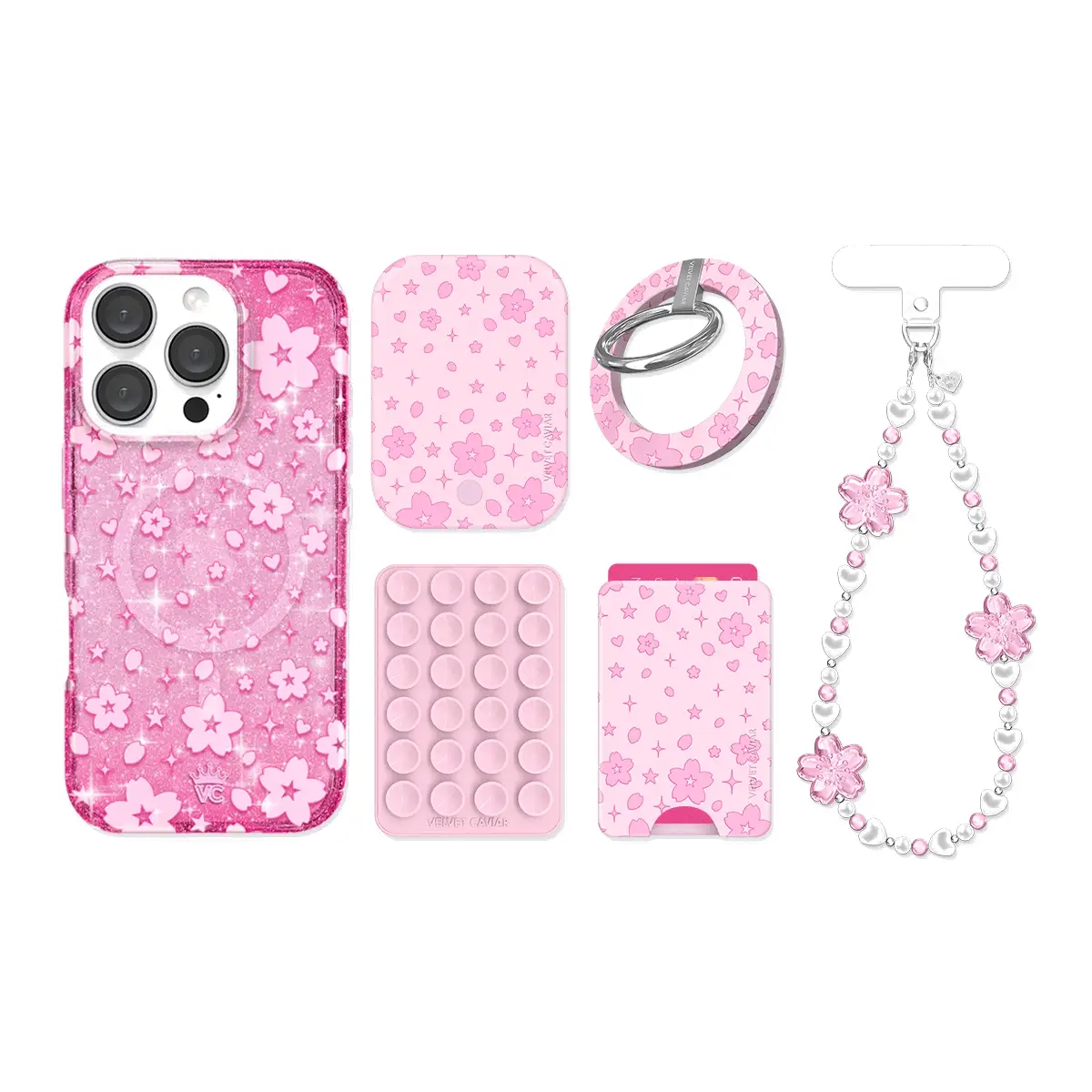 Cherry Blossom Glitter iPhone Bundle Set - Image 8