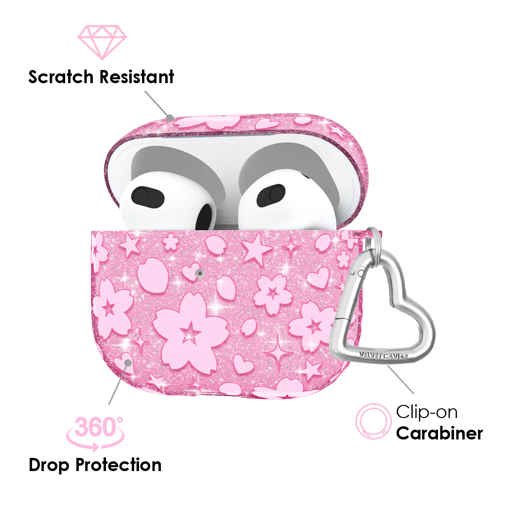 Cherry Blossom Glitter AirPod Case - Image 13