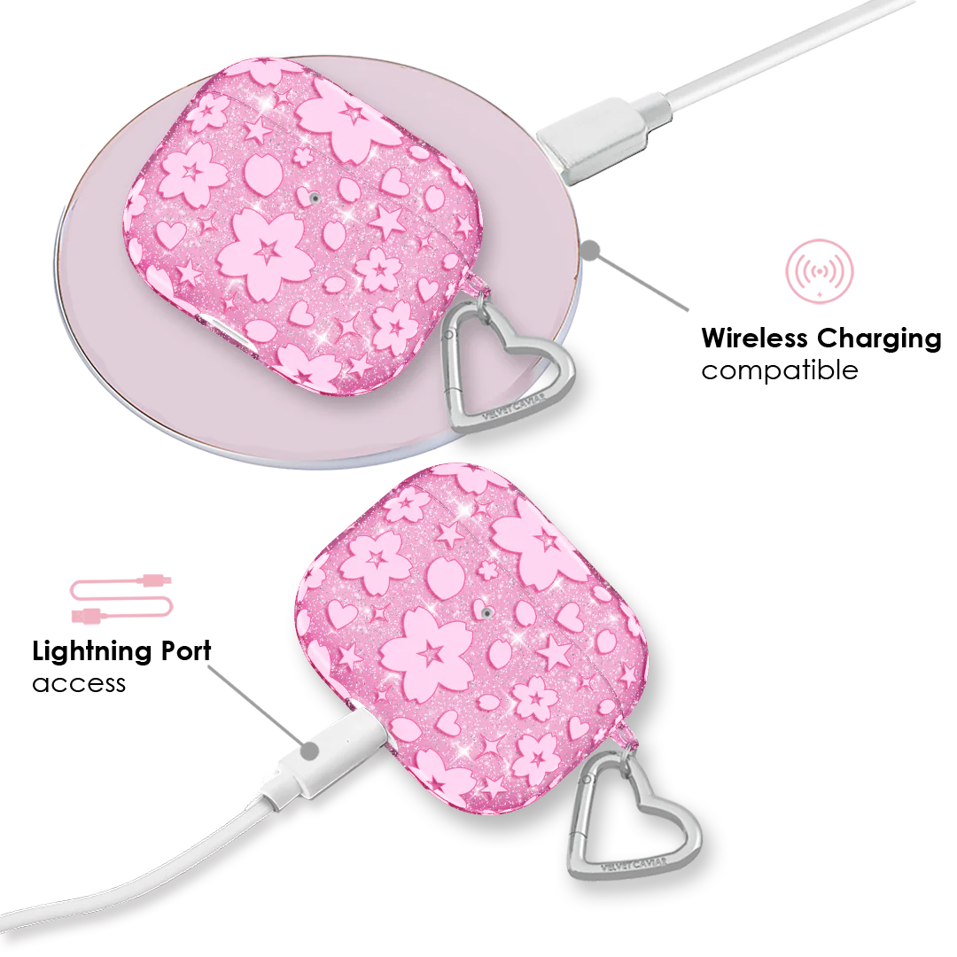Cherry Blossom Glitter AirPod Case - Image 14
