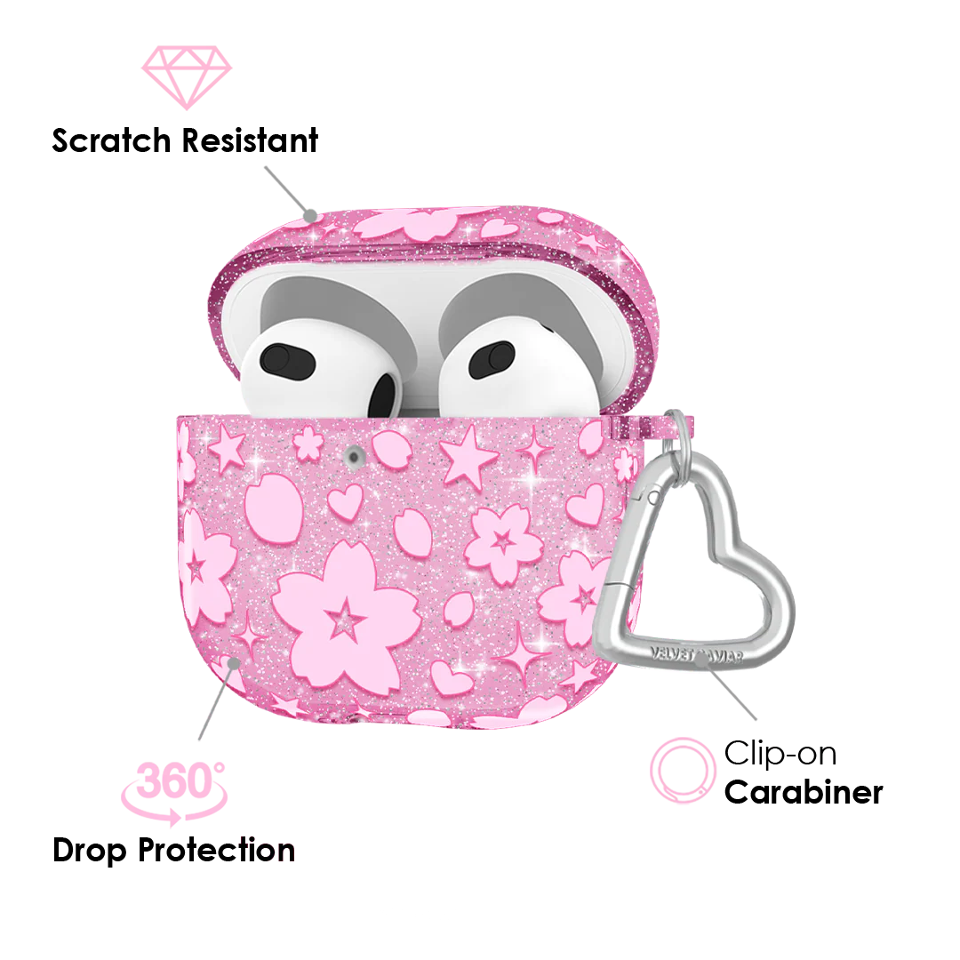 Cherry Blossom Glitter AirPod Case - Image 18