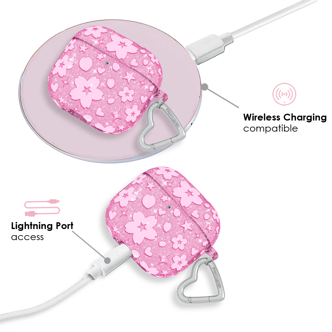Cherry Blossom Glitter AirPod Case - Image 19