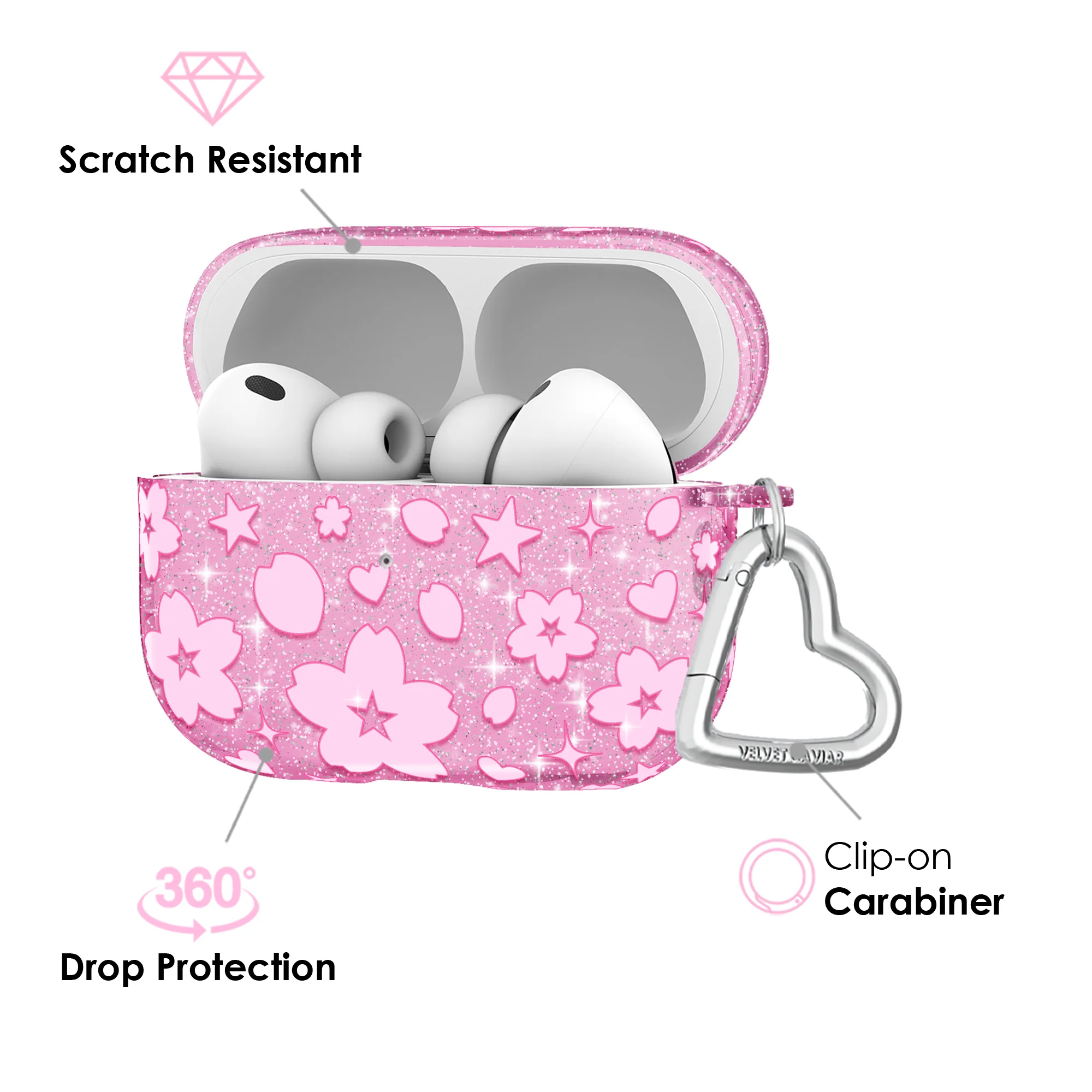 Cherry Blossom Glitter AirPod Case - Image 23