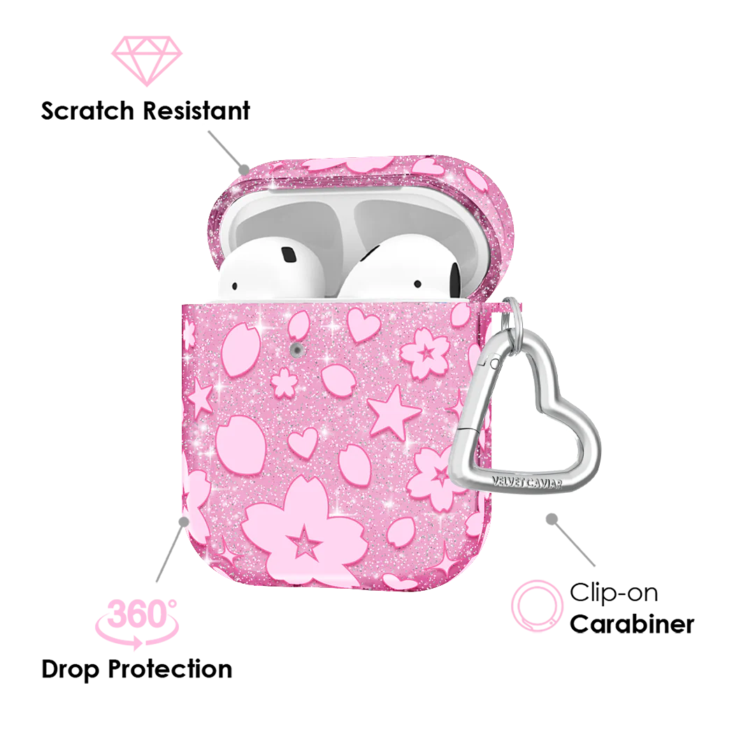 Cherry Blossom Glitter AirPod Case - Image 3