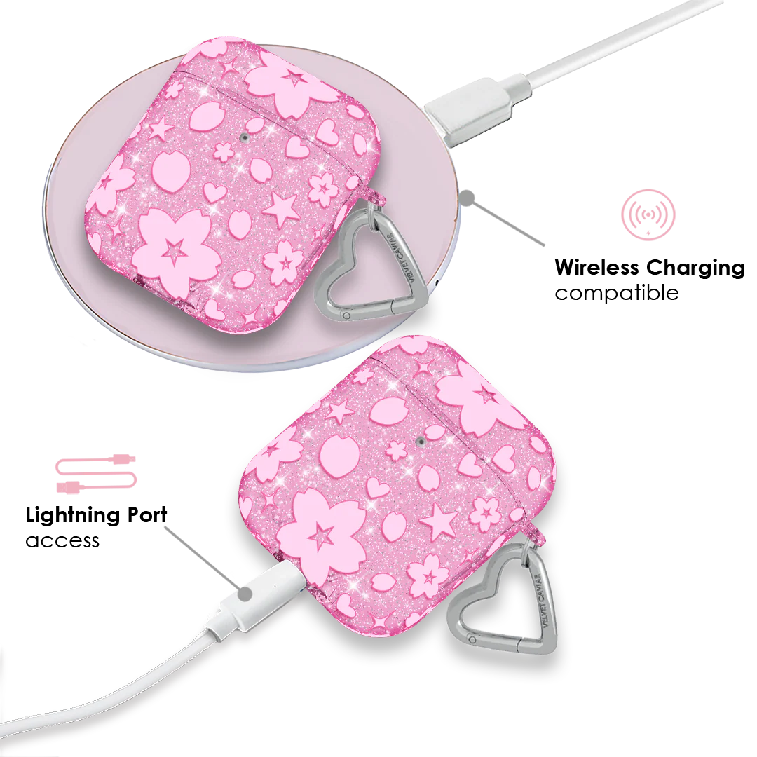 Cherry Blossom Glitter AirPod Case - Image 4