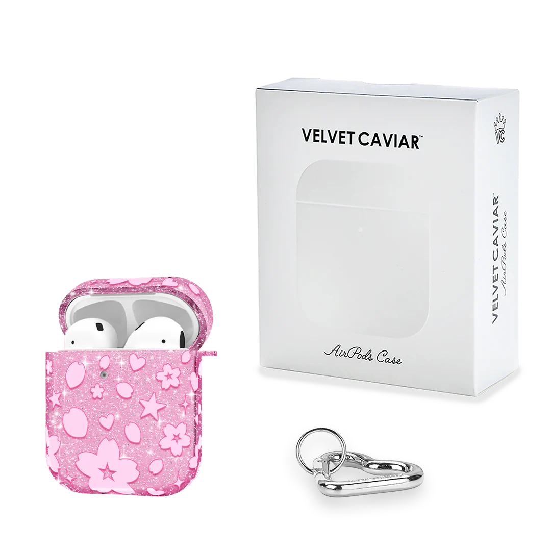 Cherry Blossom Glitter AirPod Case - Image 5