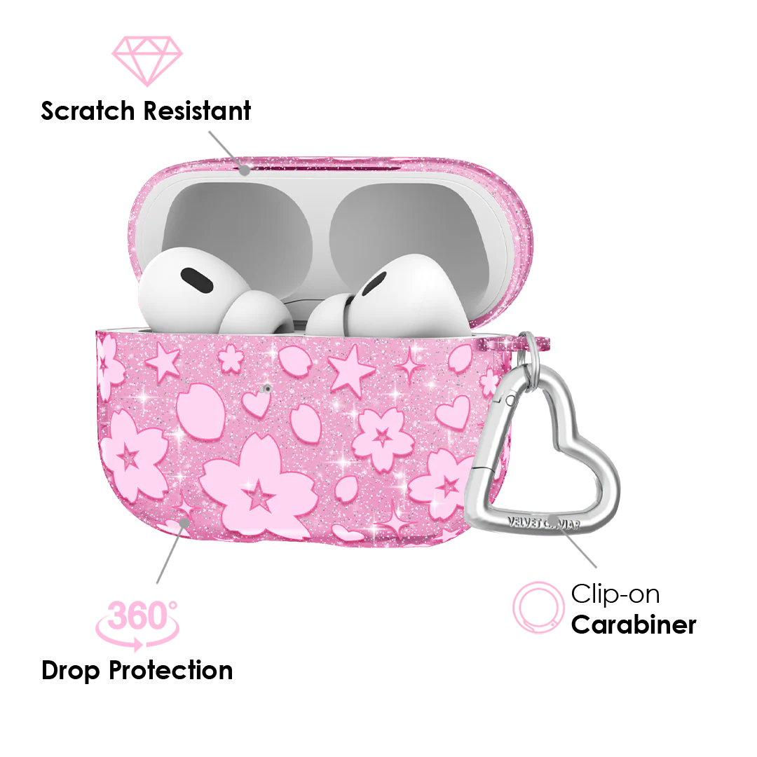 Cherry Blossom Glitter AirPod Case - Image 8