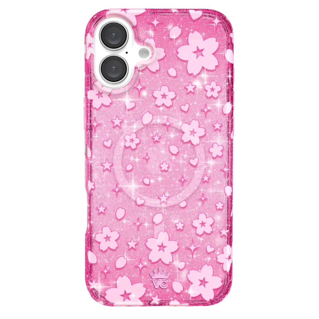 Cherry Blossom Glitter iPhone Case - Image 11