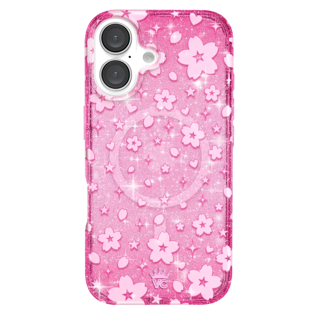 Cherry Blossom Glitter iPhone Case - Image 16