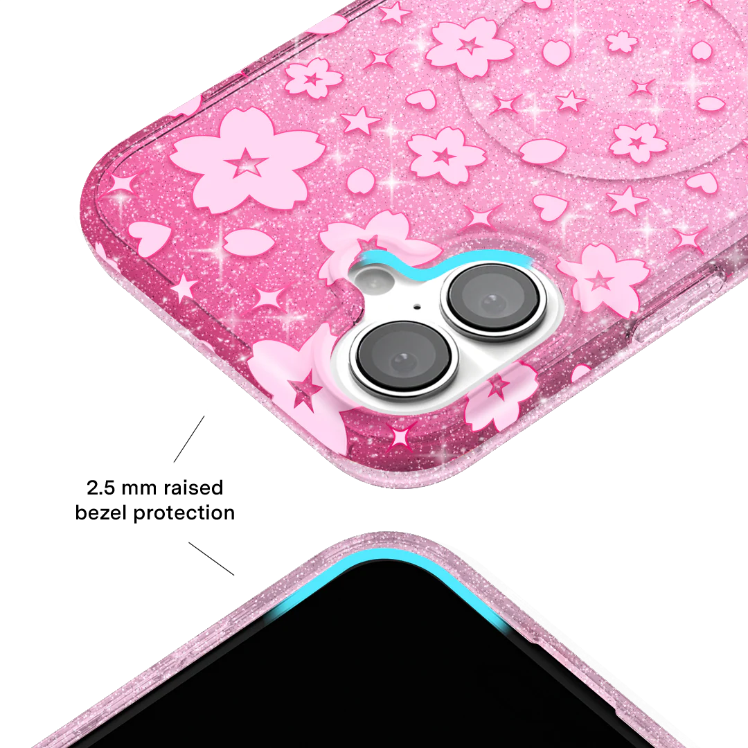 Cherry Blossom Glitter iPhone Case - Image 17