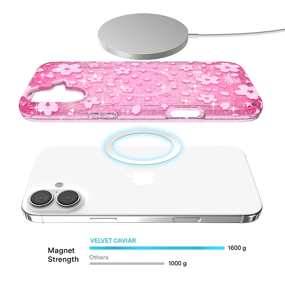 Cherry Blossom Glitter iPhone Case - Image 18