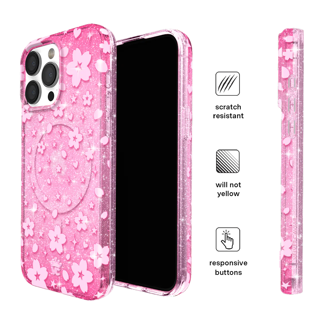 Cherry Blossom Glitter iPhone Case - Image 30