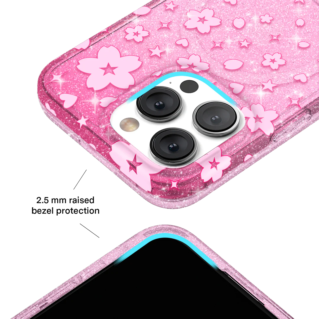 Cherry Blossom Glitter iPhone Case - Image 32