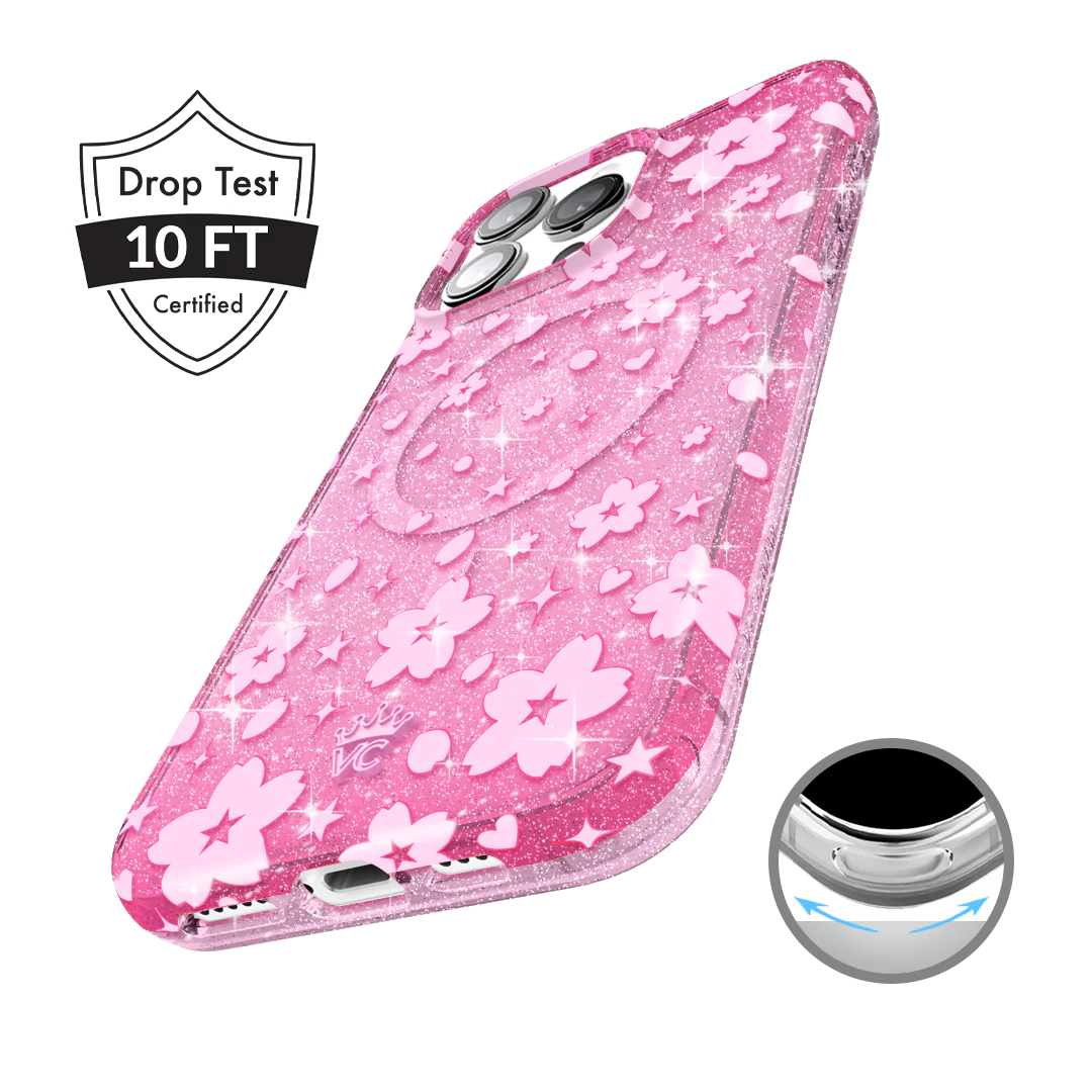 Cherry Blossom Glitter iPhone Case - Image 4