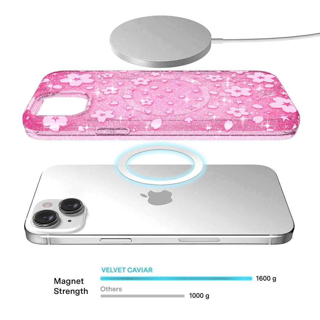 Cherry Blossom Glitter iPhone Case - Image 43