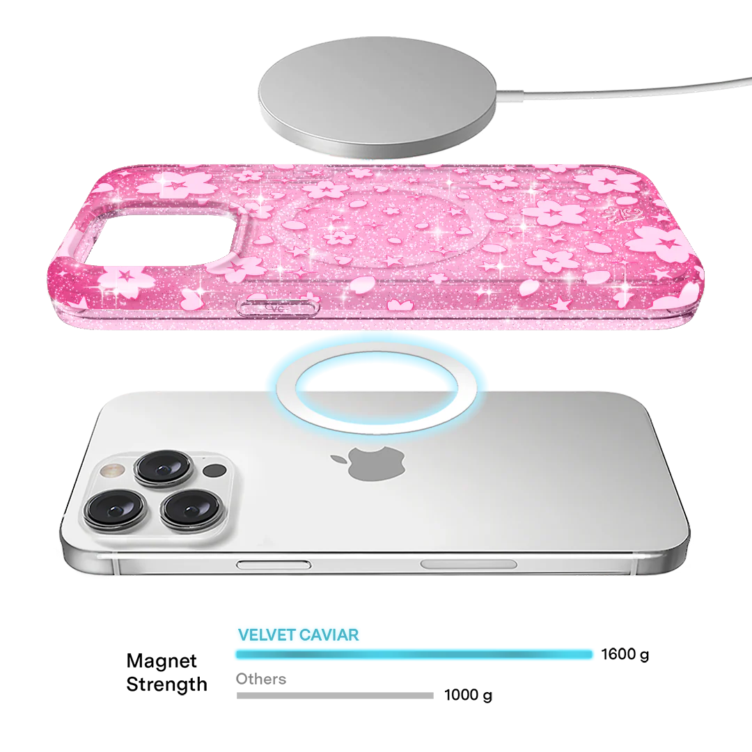 Cherry Blossom Glitter iPhone Case - Image 48