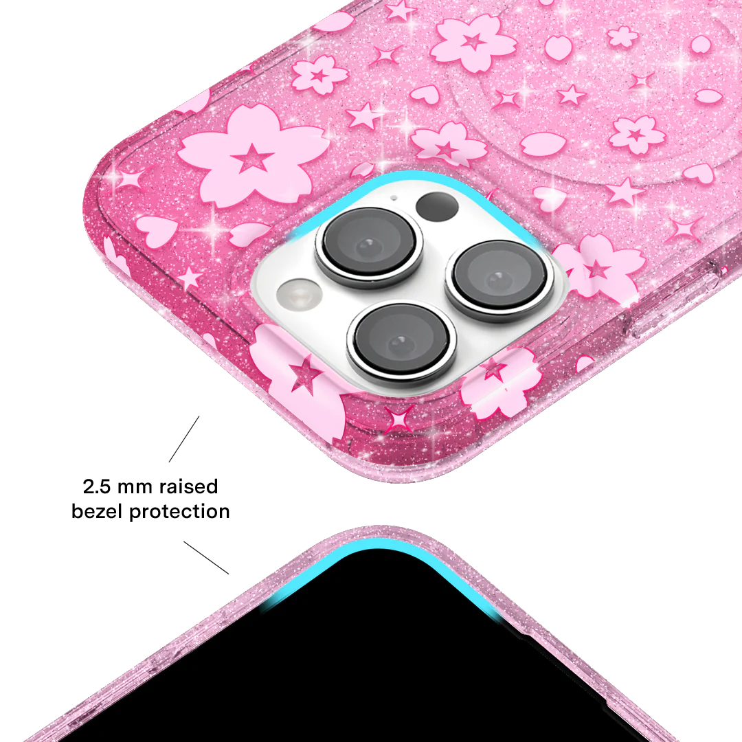 Cherry Blossom Glitter iPhone Case - Image 7