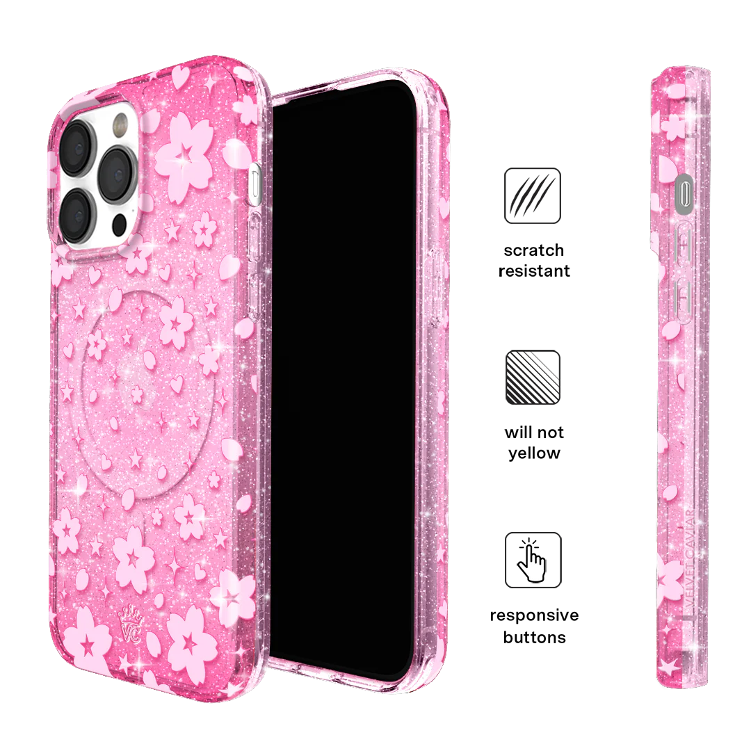 Cherry Blossom Glitter iPhone Case - Image 70