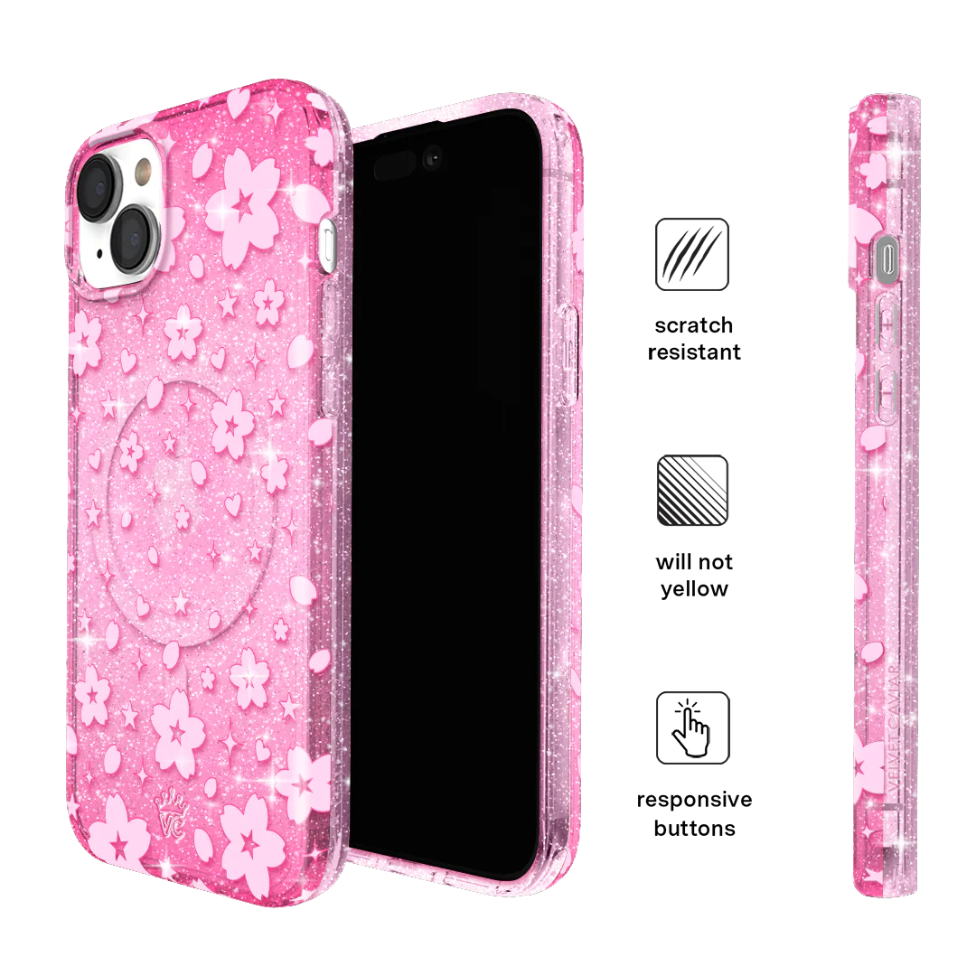 Cherry Blossom Glitter iPhone Case - Image 75