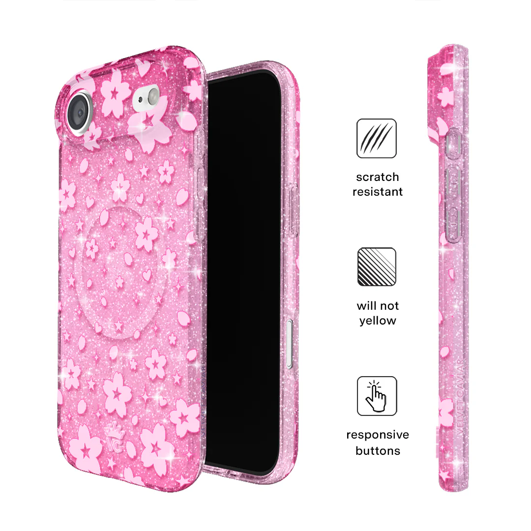 Cherry Blossom Glitter iPhone Case - Image 80