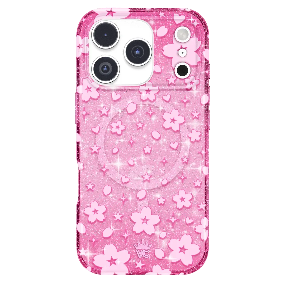 Cherry Blossom Glitter iPhone Case - Image 81