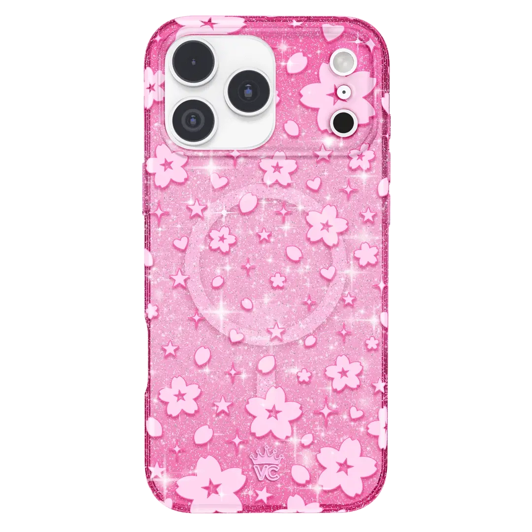 Cherry Blossom Glitter iPhone Case - Image 86