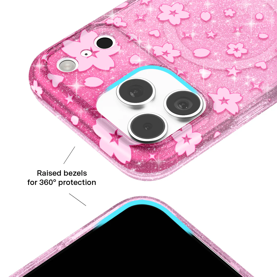 Cherry Blossom Glitter iPhone Case - Image 88
