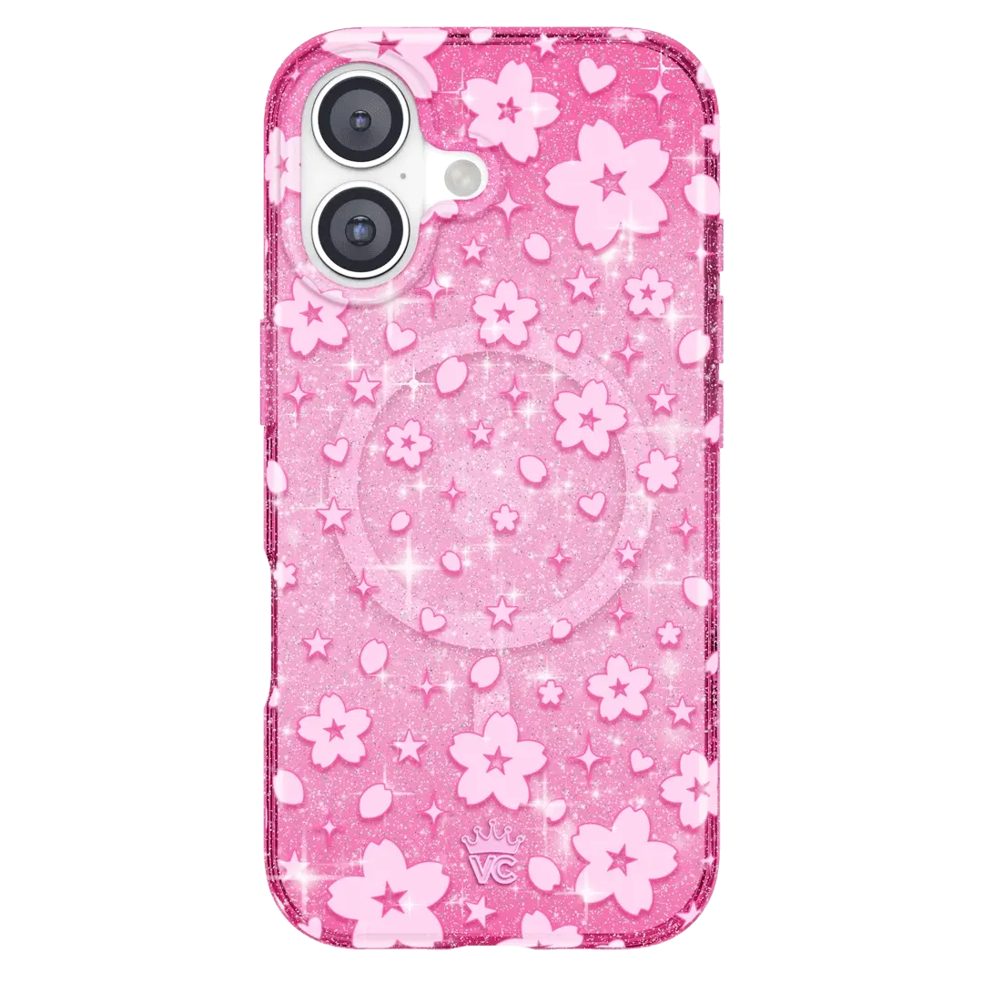 Cherry Blossom Glitter iPhone Case - Image 91