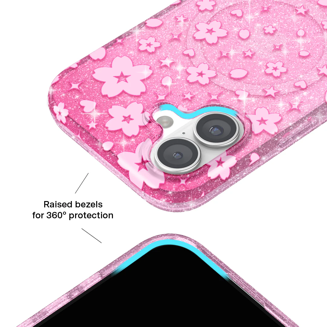 Cherry Blossom Glitter iPhone Case - Image 93