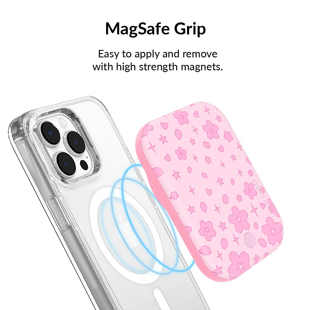 Pink Cherry Blossom MagSafe Battery Power Pack - Image 4