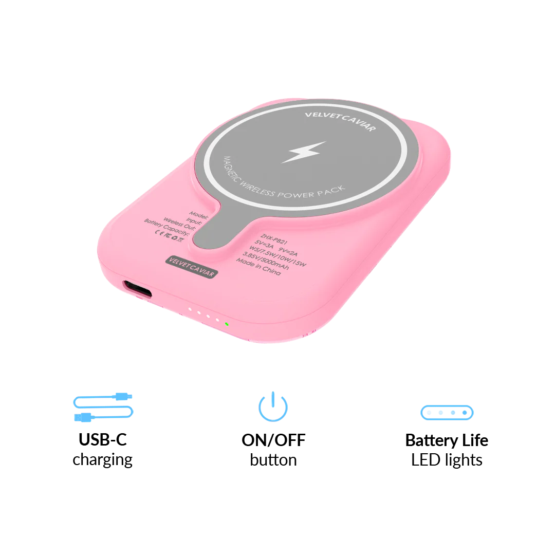 Pink Cherry Blossom MagSafe Battery Power Pack - Image 6