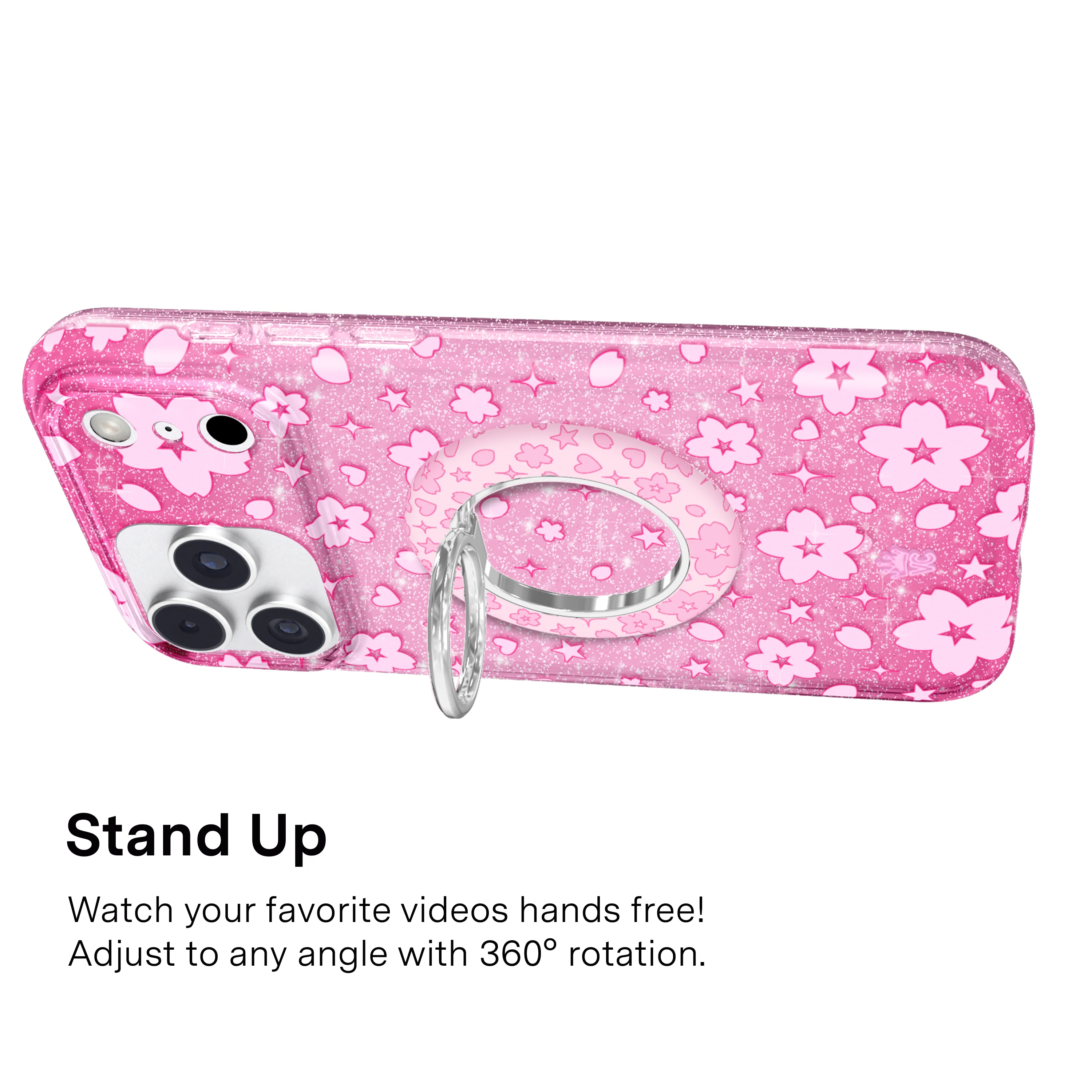 Pink Cherry Blossom MagSafe Grip Ring - Image 4