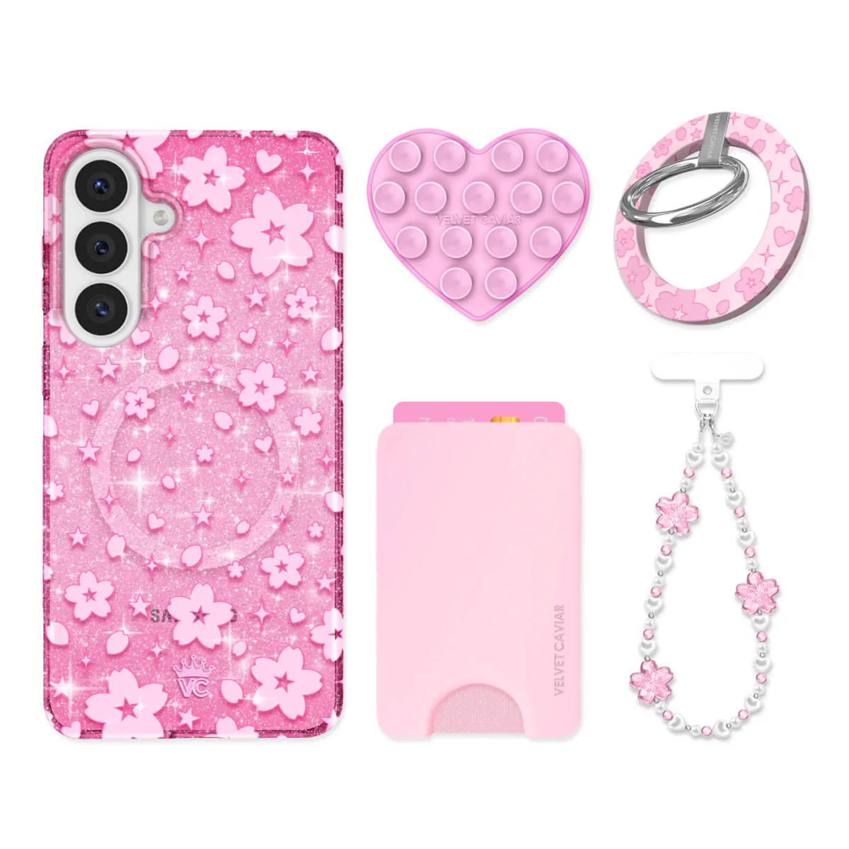 Cherry Blossom Glitter Samsung Bundle Set - Image 2