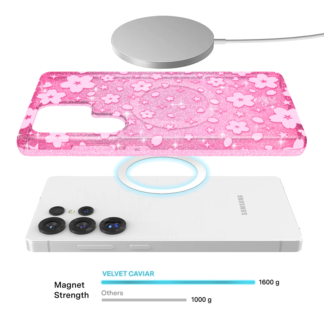 Cherry Blossom Glitter Samsung Case - Image 18