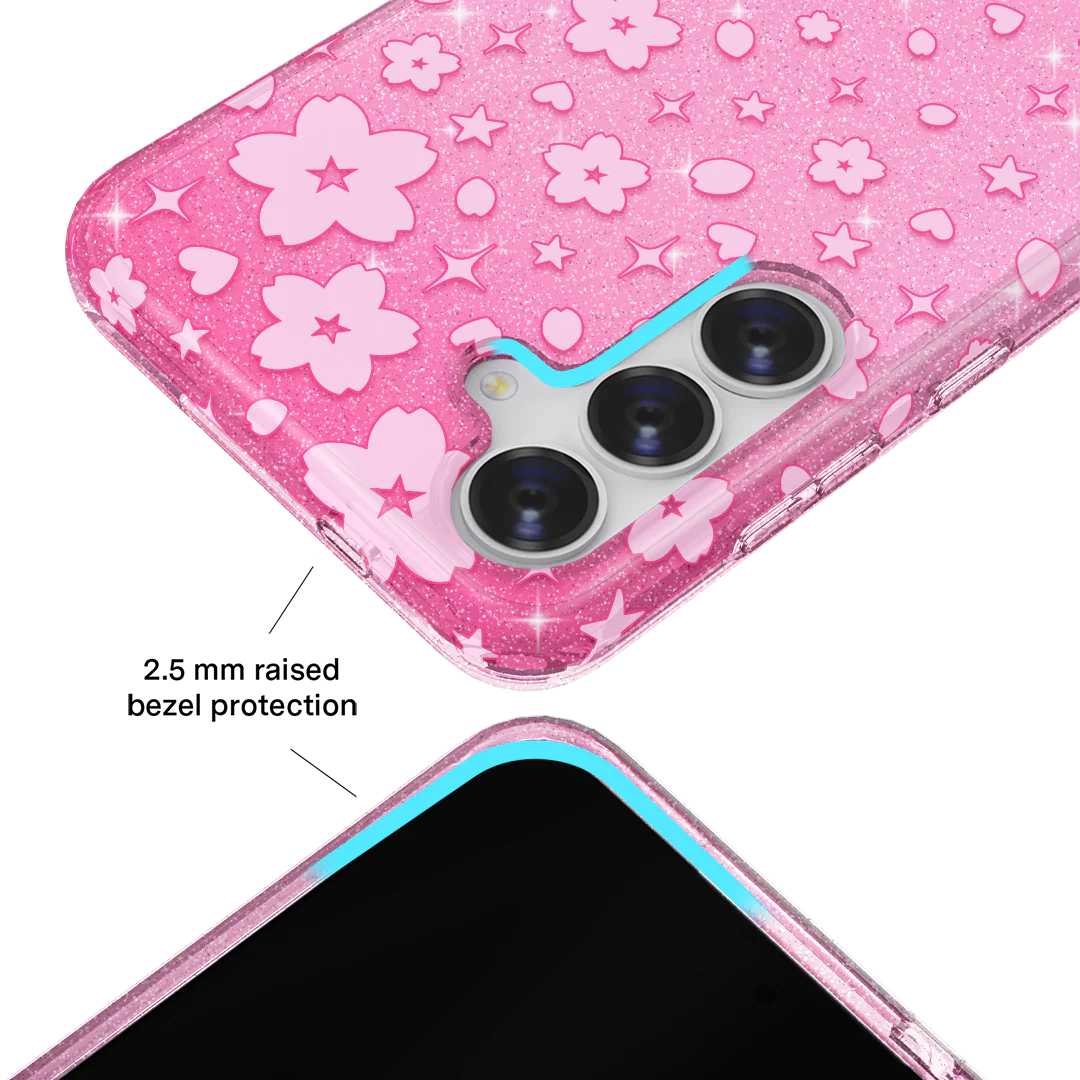 Cherry Blossom Glitter Samsung Case - Image 24