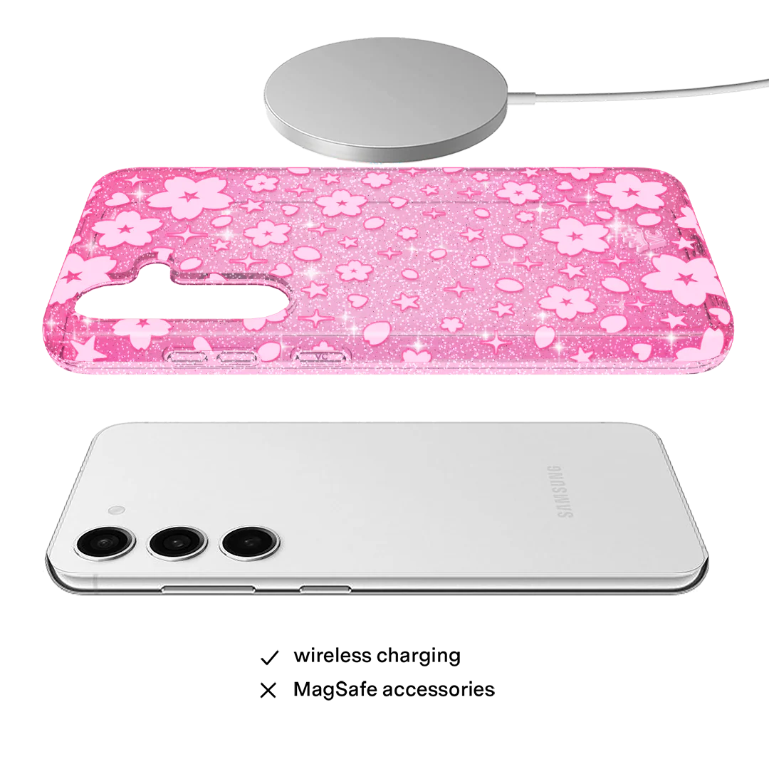 Cherry Blossom Glitter Samsung Case - Image 25