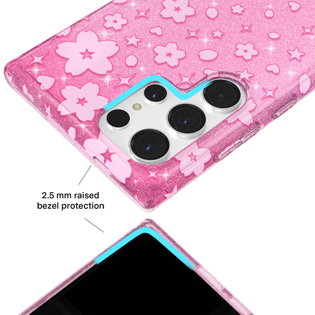 Cherry Blossom Glitter Samsung Case - Image 38