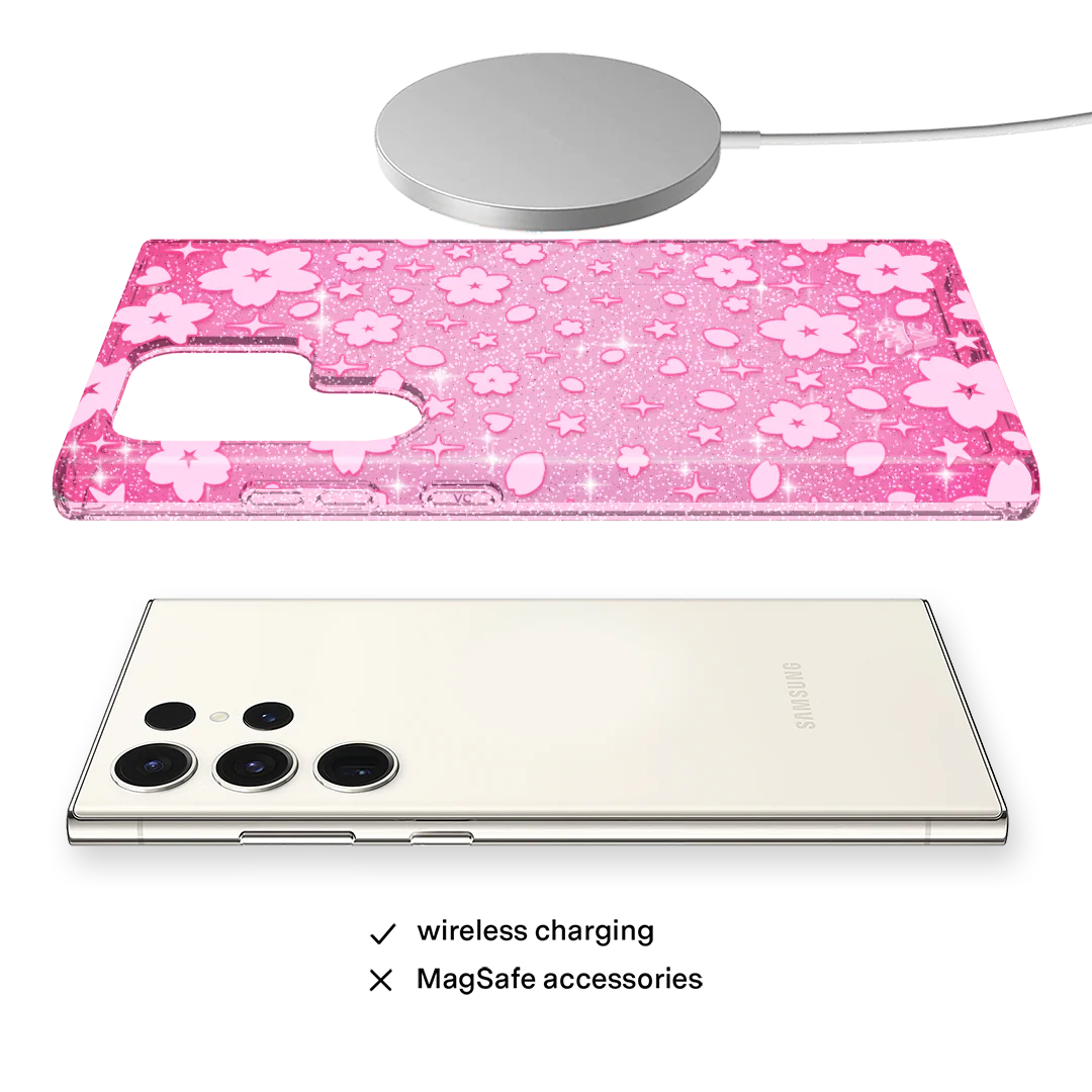Cherry Blossom Glitter Samsung Case - Image 39