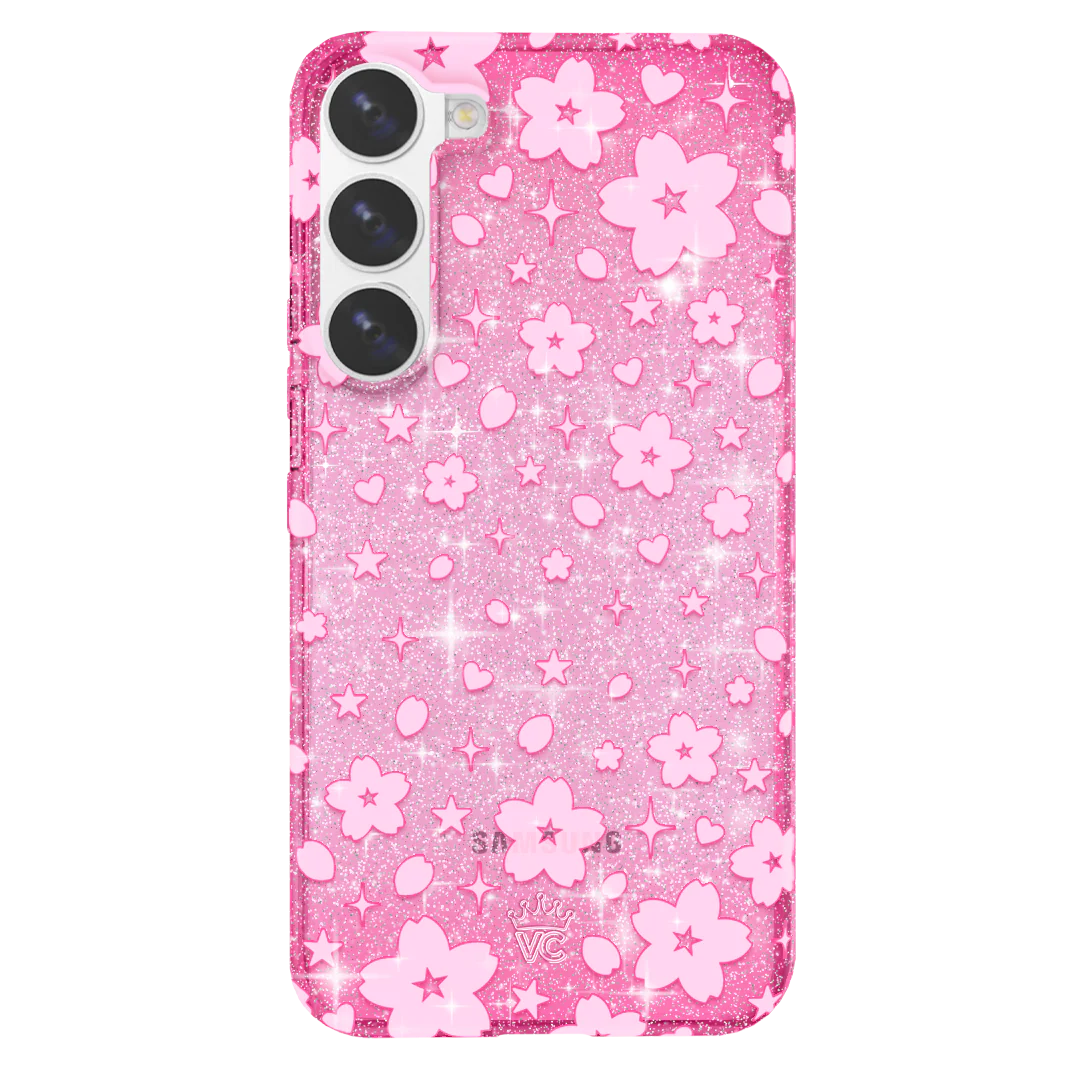Cherry Blossom Glitter Samsung Case - Image 43