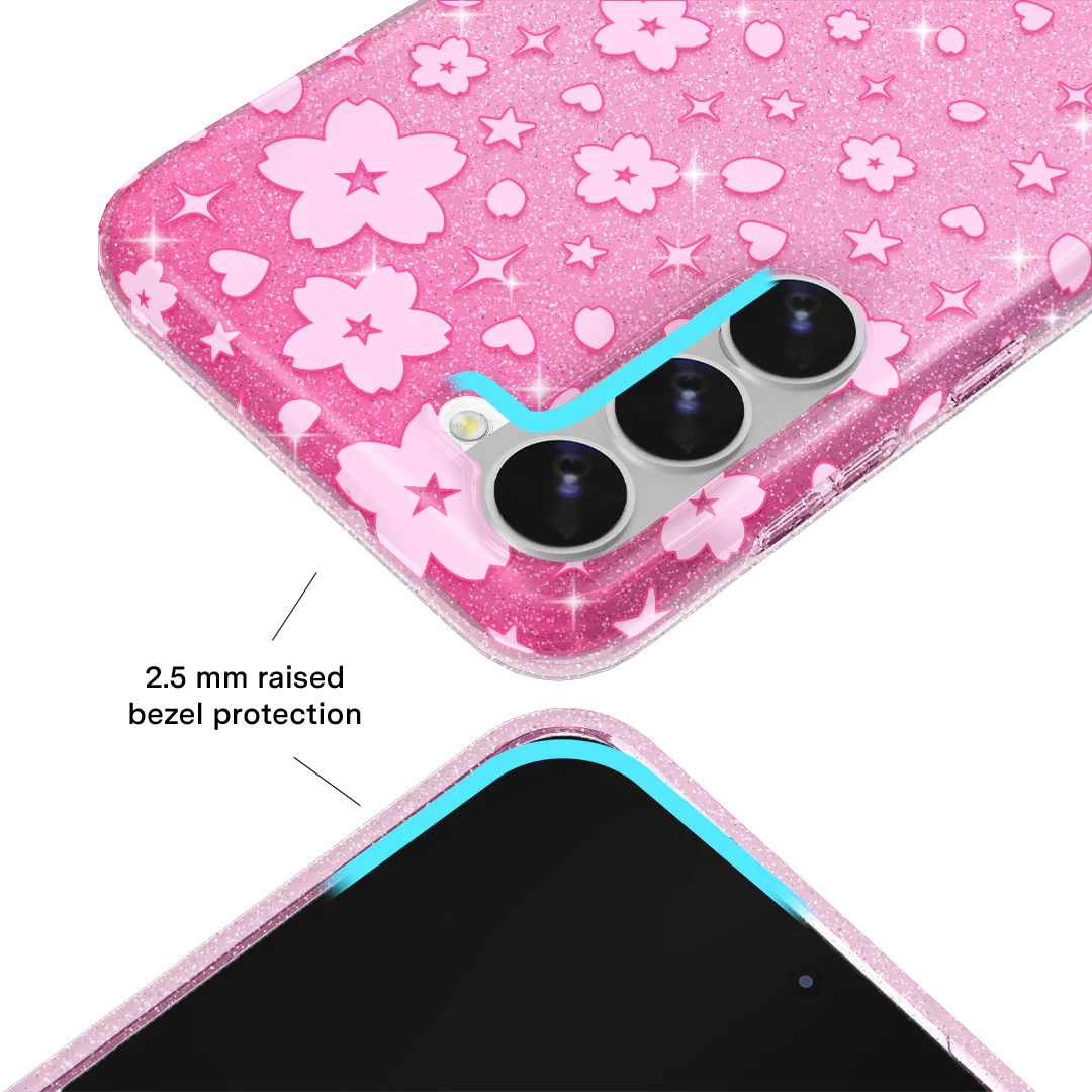 Cherry Blossom Glitter Samsung Case - Image 45