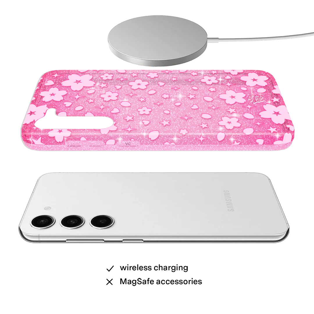 Cherry Blossom Glitter Samsung Case - Image 46