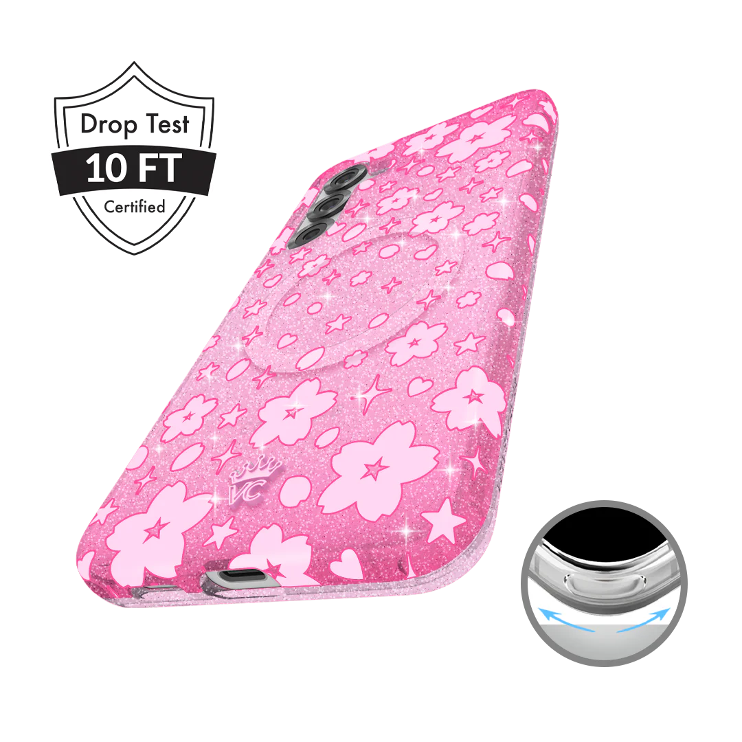 Cherry Blossom Glitter Samsung Case - Image 5