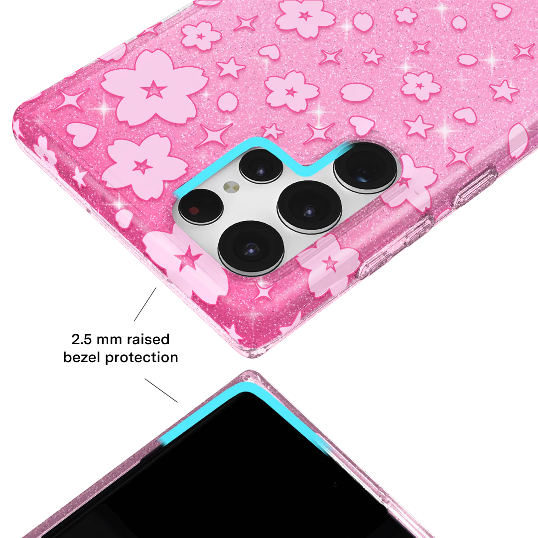 Cherry Blossom Glitter Samsung Case - Image 51