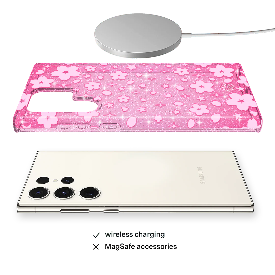 Cherry Blossom Glitter Samsung Case - Image 53