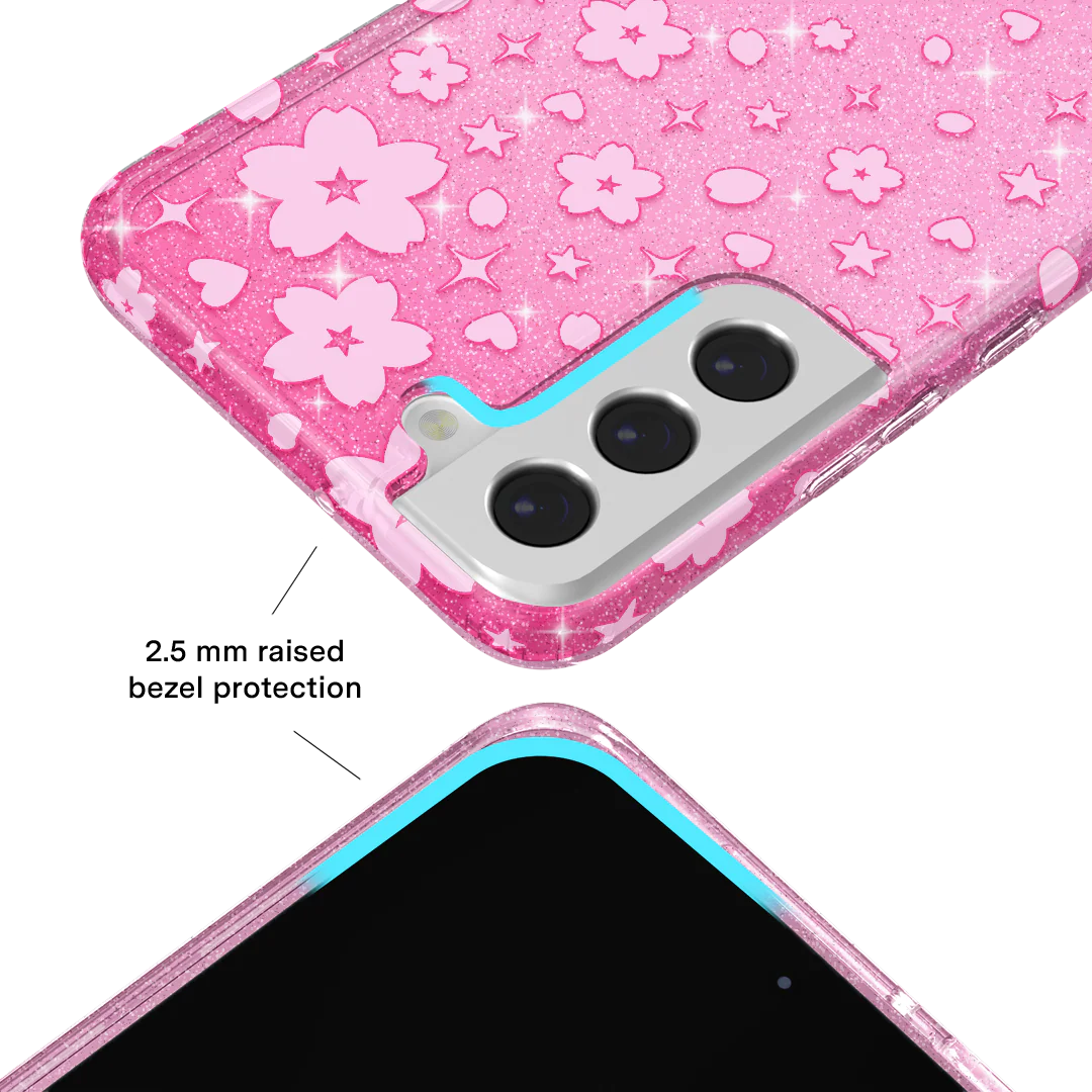 Cherry Blossom Glitter Samsung Case - Image 66