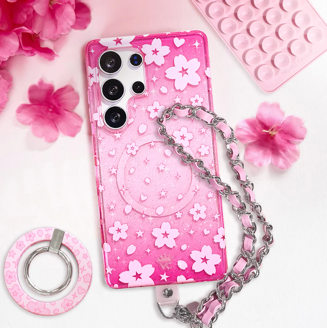 Cherry Blossom Glitter Samsung Case - Image 70