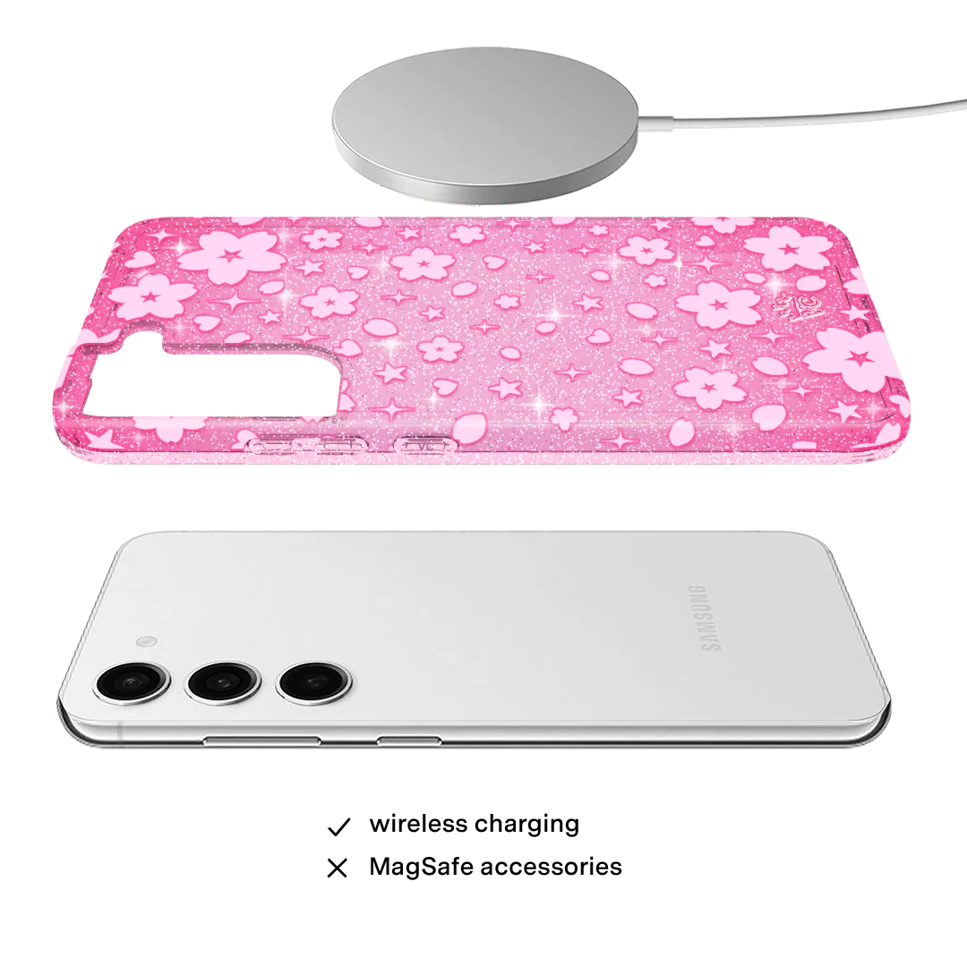Cherry Blossom Glitter Samsung Case - Image 74