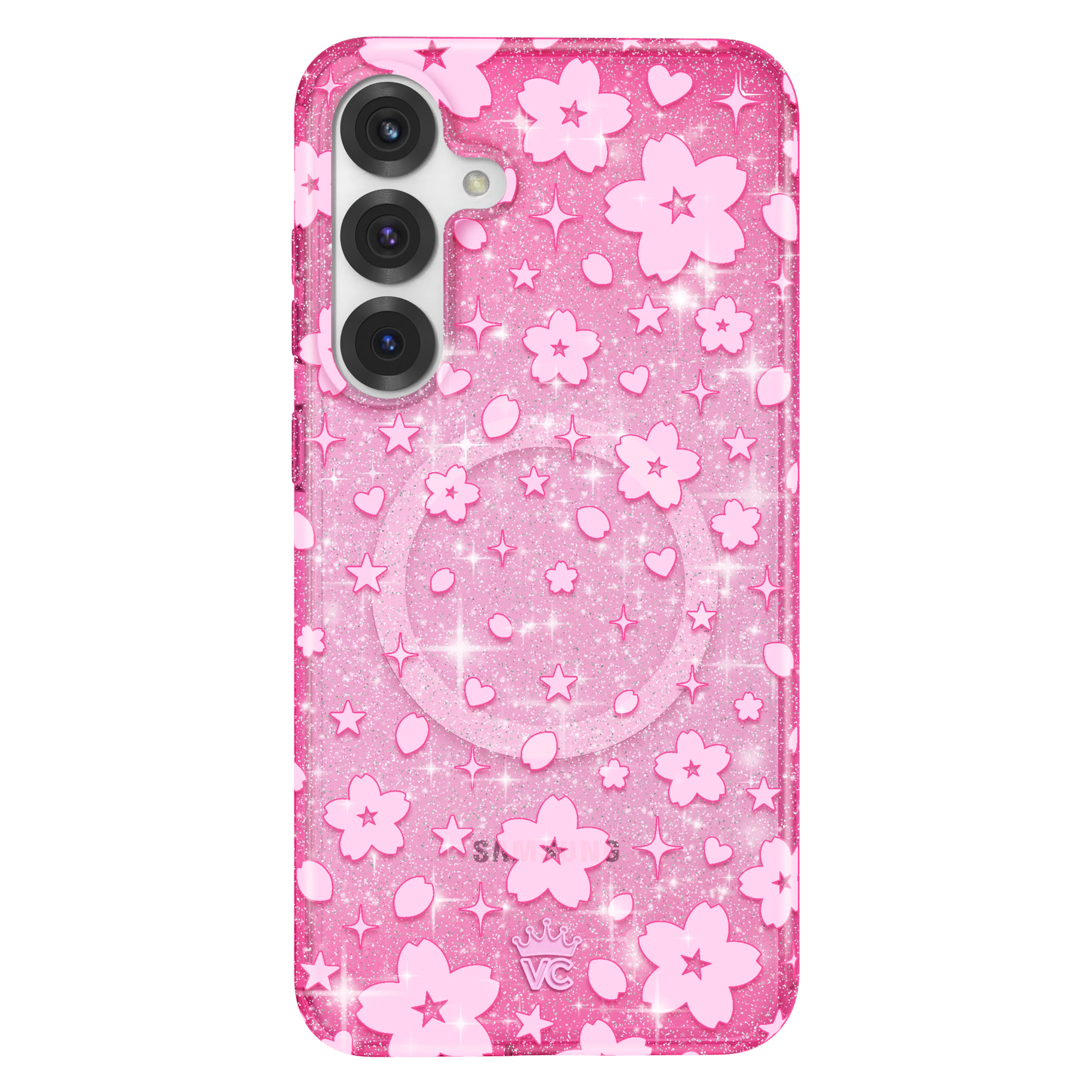 Cherry Blossom Glitter Samsung Case - Image 8